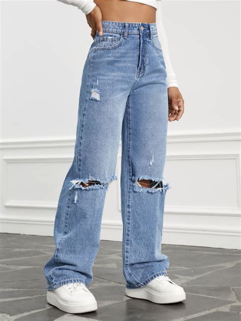 shein denim jeans|aesthetic jeans shein.